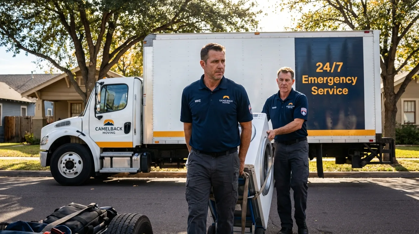 CamelBack Moving crew loading furniture in Yorba Linda, CA